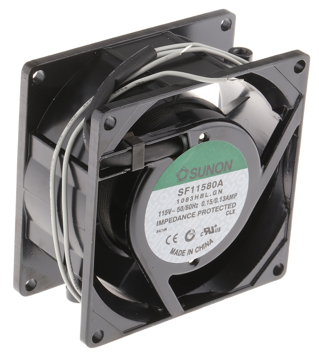 Sunon SF Series Axial Fan, 115V ac, 52.7 m³/h, 12 W, 130 mA Max 80 mm, 80mm, 38 mm