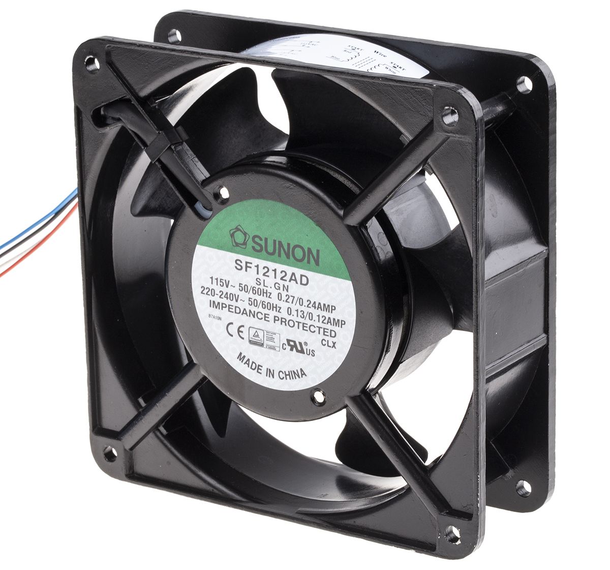 Sunon SF Series Axial Fan, 230V ac, 161.4 m³/h, 19 W, 240 mA Max 120 mm, 120mm, 38 mm