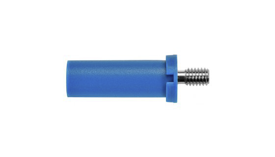 Schutzinger Grey Male Banana Plug, 4 mm Connector, M4 Thread Termination, 600V, 32A, Nickel Plating