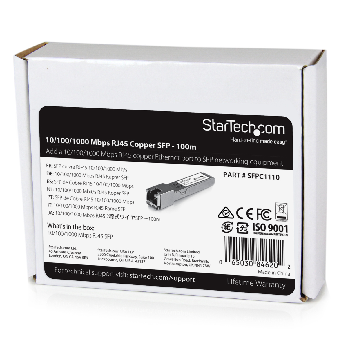 sfpc1110 StarTech.com RJ45  Copper  Transceiver Module, 1000Mbps