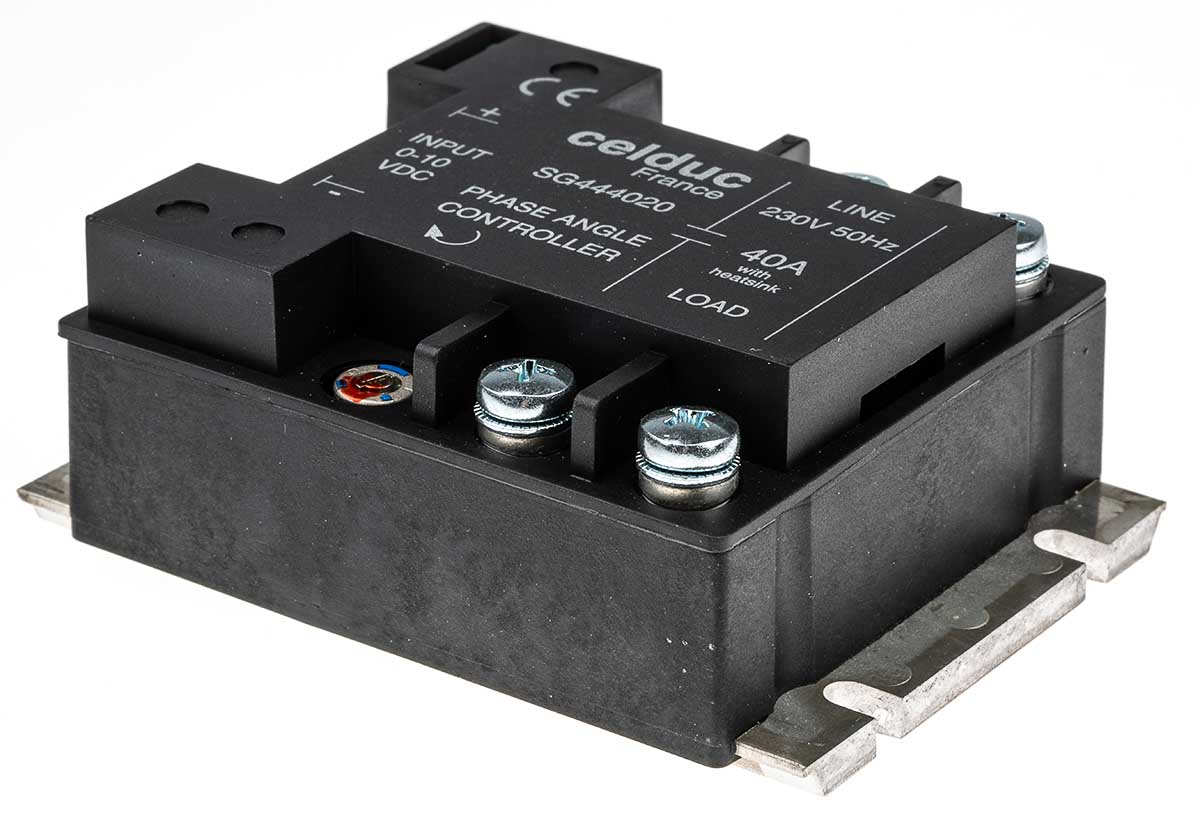 Celduc SG4 Series Solid State Relay, 40 A Load, DIN Rail Mount, 265 Vrms Load, 10V dc Control