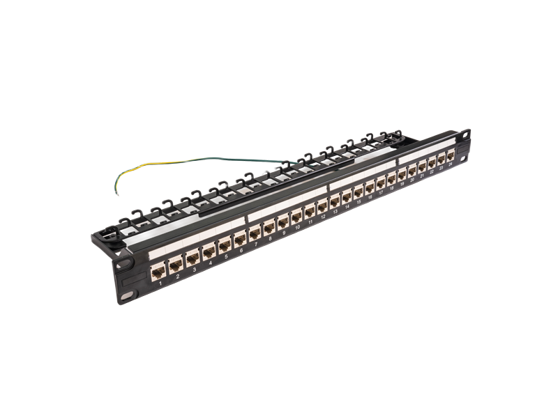 TUK Limited SGF Series Cat6a 24 Port RJ45 Patch Panel STP 1 U Black, Silver