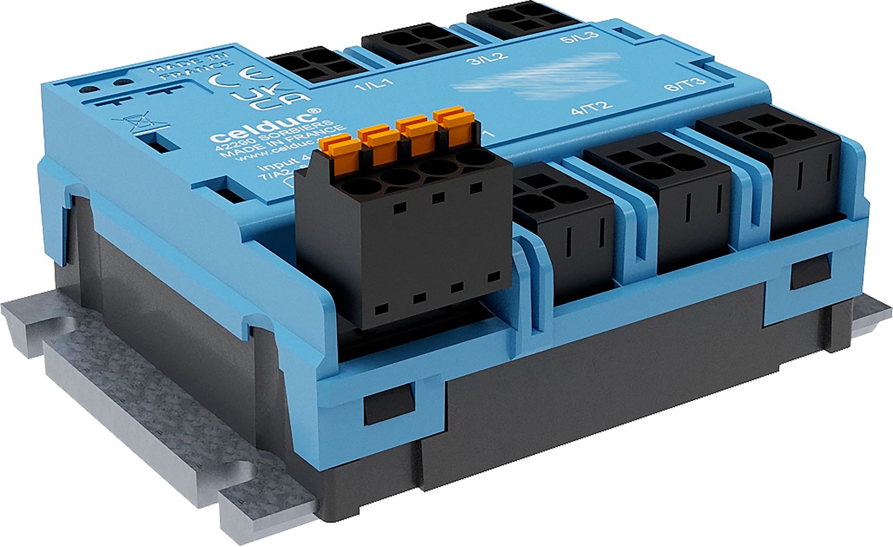 Celduc SGTR9 Series Solid State Relay 3 Phase, 41 A Load, Chassis Mount, 660 V ac Load, 30V dc Control