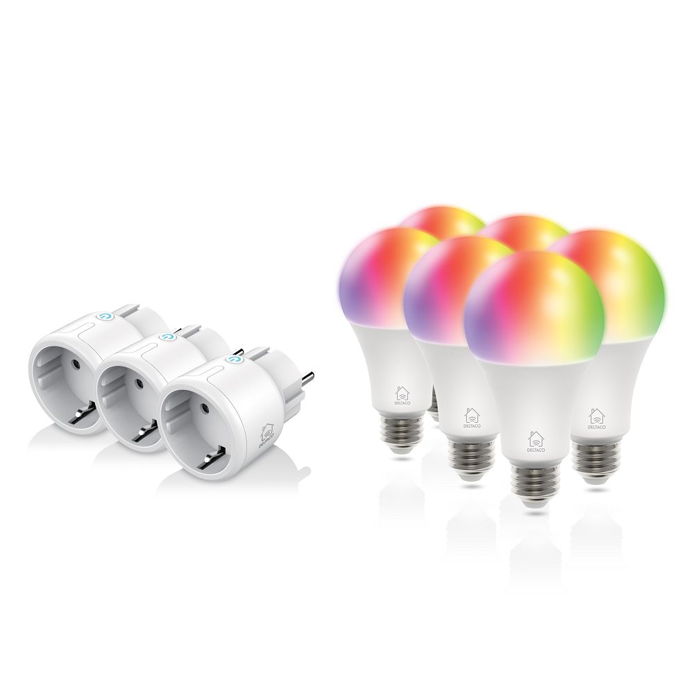 Deltaco 9 W E27 Smart Bulb, RGB, White, 6500k