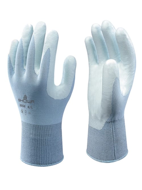 Showa 265R Blue Nylon Glove, Size 7, Nitrile Foam Coating