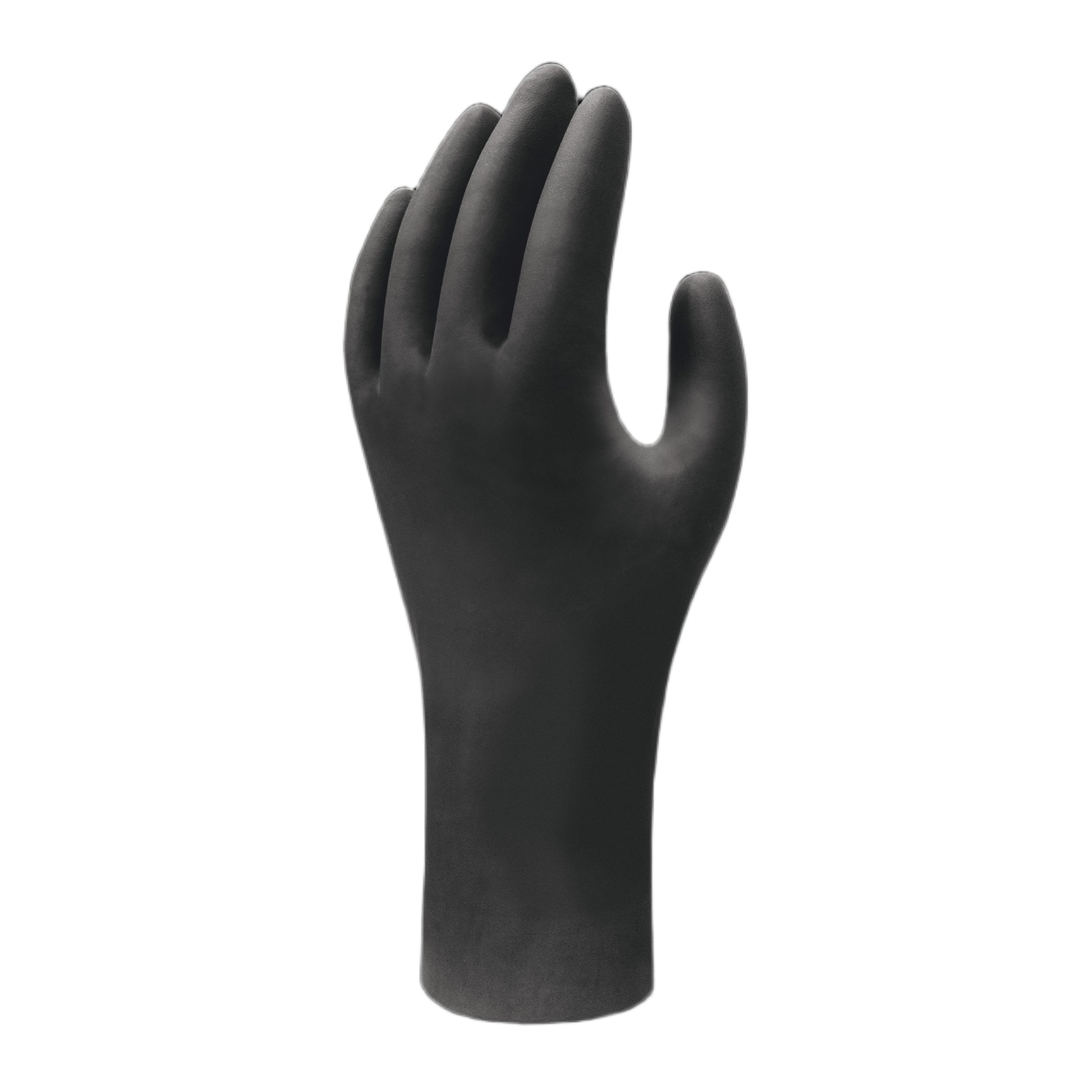 Showa 6112PF Black Nitrile Disposable Gloves, Size XS, 10 per Pack