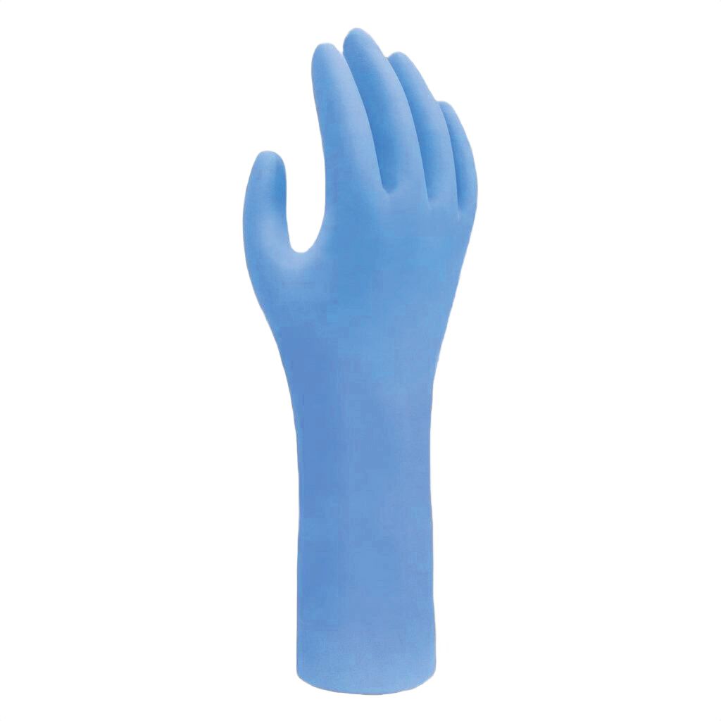 Showa SHO7545 Blue Chemical Resistant Gloves, Size 7/S, Uncoated Coating