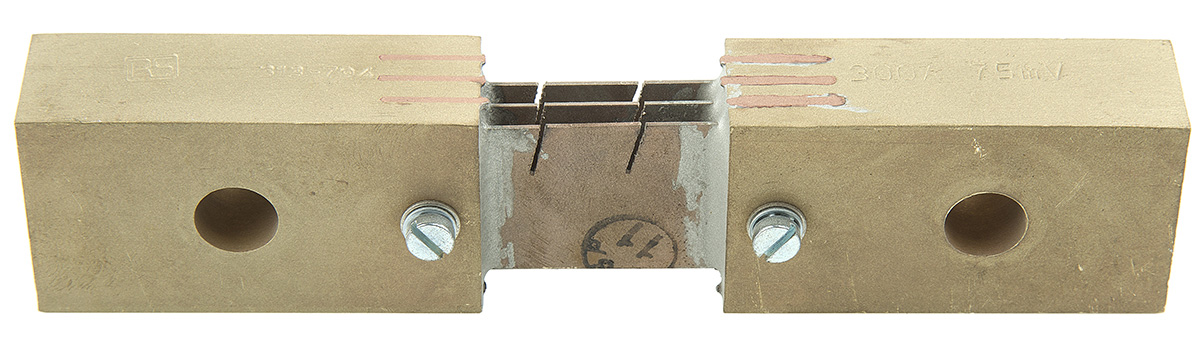 shr300a75 HOBUT Brass Ended Shunt, 300 A Max 75mV, ±1 % Accuracy