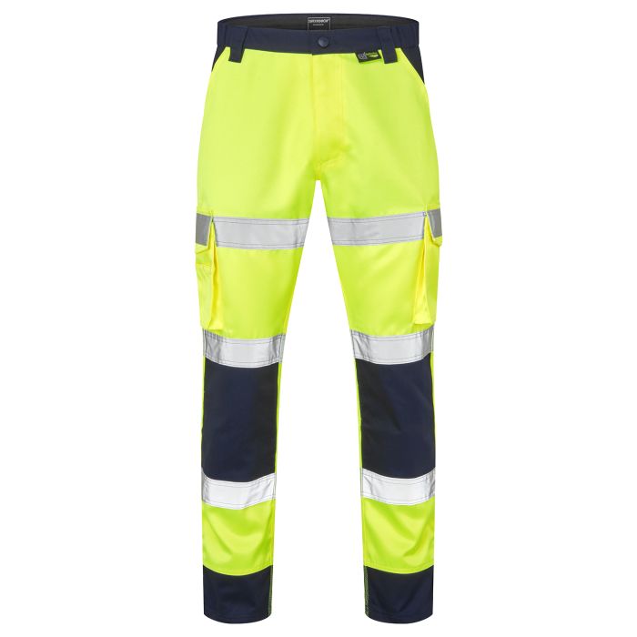 Supertouch Hi Vis 3 Band Unisex Hi Vis Trouser Navy, Yellow 48 in Waist 86.5cm Leg