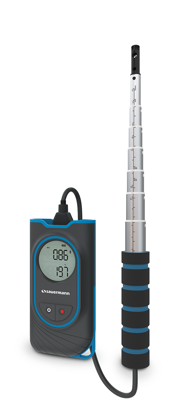 si-vh3 SAUERMANN. Hotwire Anemometer, Measures Air Velocity, Air Flow, Temperature, 30 m/s