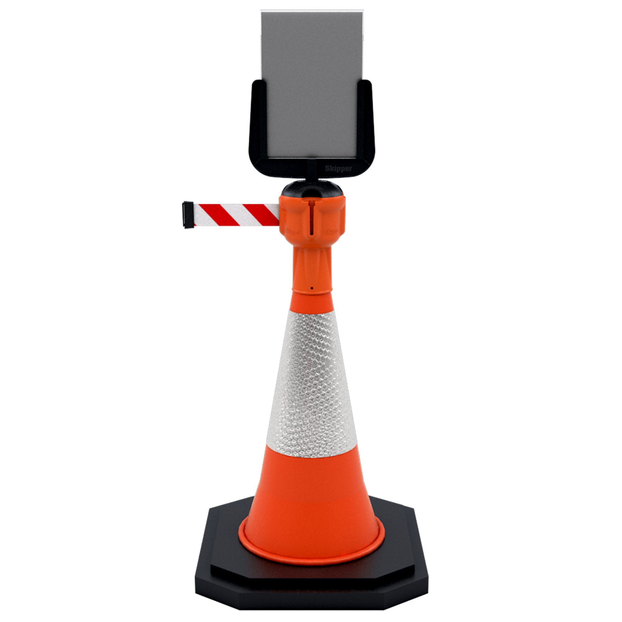 sign01 Skipper Black Safety Barrier, Polycarbonate, 266 mm