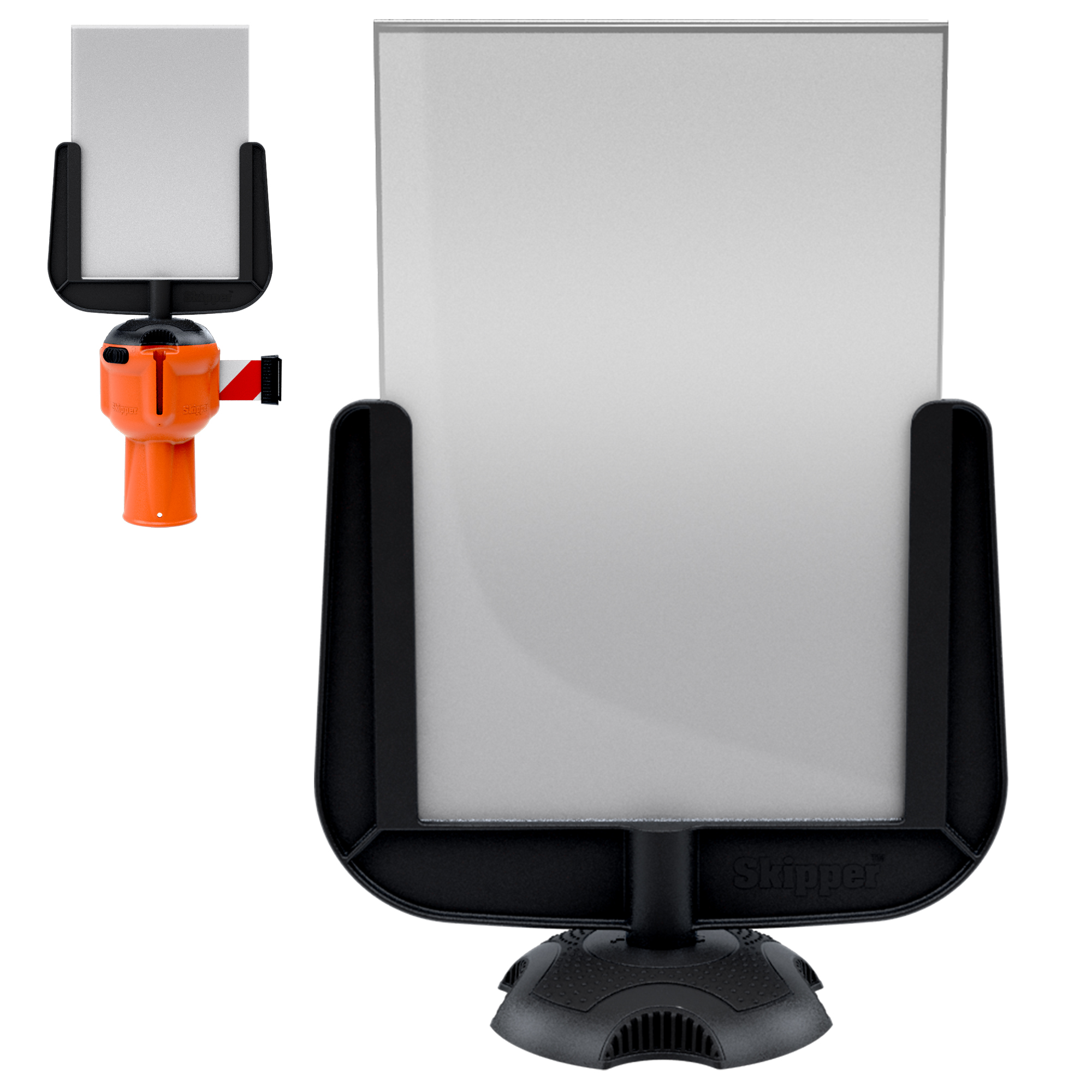 sign01 Skipper Black Safety Barrier, Polycarbonate, 266 mm