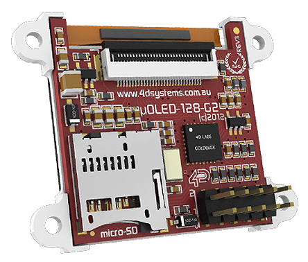 sk-128g2 4D Systems 1.5 in Passive matrix White OLED Display Starter Kit 128 x 128 pixel Matrix Serial