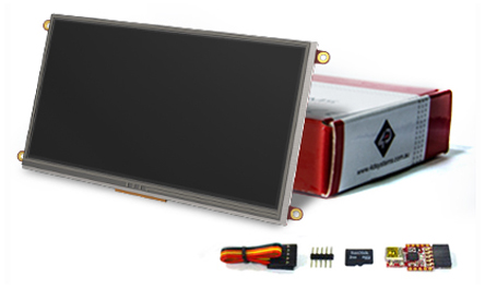 4D Systems SK-70DT LCD Colour Display Touch Screen, 7 in, 800 x 480 pixel