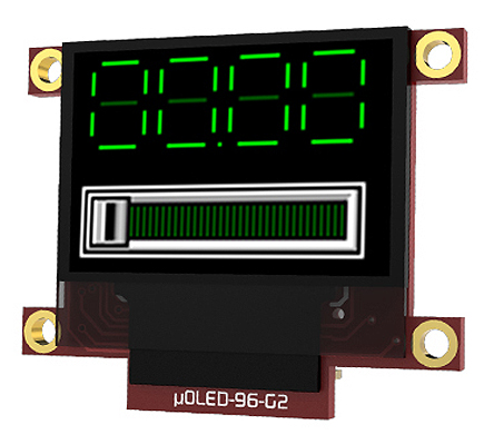 sk-96g2 4D Systems 0.96 in Passive matrix White OLED Display Starter Kit 96 x 64 pixel Matrix Serial