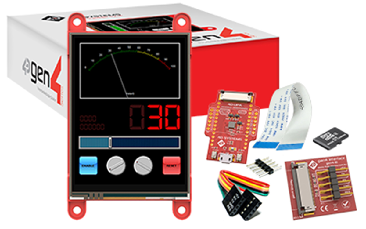 sk-gen4-28pt 4D Systems SK-gen4-28PT Gen4 Picaso 2.8 in Resistive Touch Screen Starter Kit With Picaso Graphics Processor for gen4
