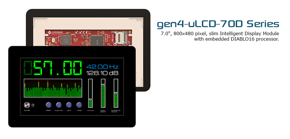 sk-gen4-70dt 4D Systems SK-gen4-70DT Gen4 Diablo16 7 in Resistive Touch Screen Starter Kit With DIABLO16