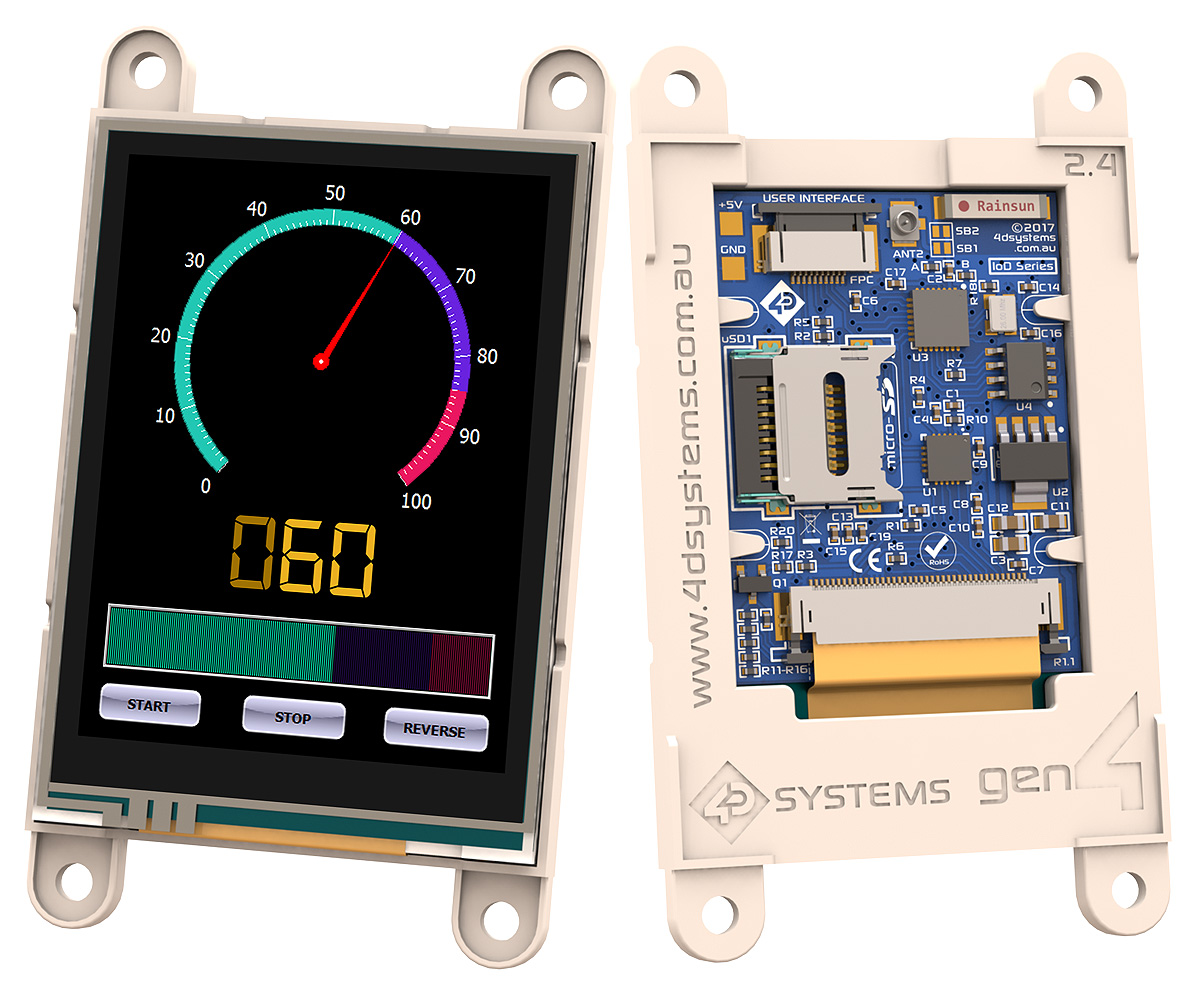 4D Systems SK-gen4-IoD-24T LCD Colour Display Touch Screen, 60.96 mm, 240 x 320 pixel