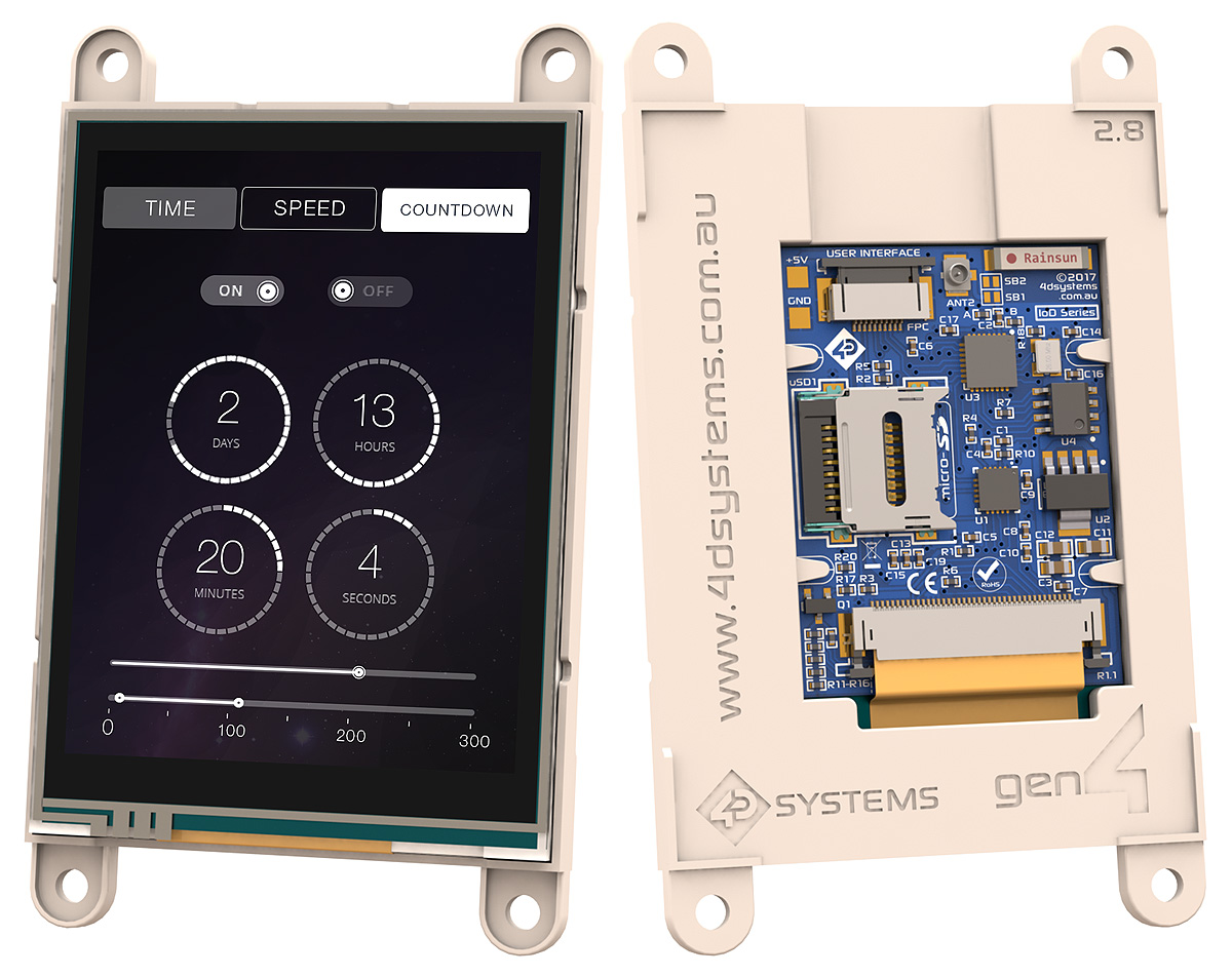 4D Systems SK-gen4-IoD-28T LCD Colour Display Touch Screen, 71.12 mm, 240 x 320 pixel