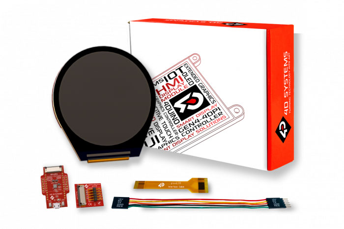 4D Systems SK-pixxiLCD-13P2 pixxiLCD-13 1.3 in TFT Starter Kit With pixxiLCD-13P2-CTP-CLB, pixxiLCD-13P2 for pixxiLCD-13