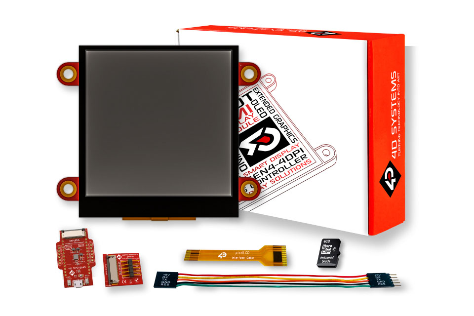 4D Systems SK-pixxiLCD-25P4-CTP pixxiLCD-25 2.5 in TFT Starter Kit With pixxiLCD-25P4-CTP, pixxiLCD-25P4 for pixxiLCD-25