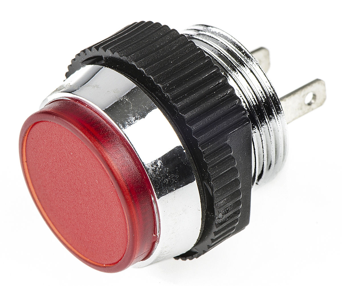 Signal Construct Red Panel Mount Indicator, 24V, 28 V, IP67