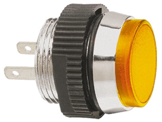 Signal Construct SKCD Series, Yellow Panel Mount Indicator, Tab Termination 14V, IP67, 16 mm