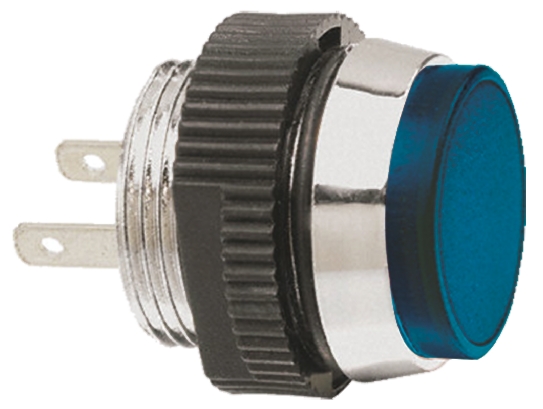 Signal Construct SKCD Series, Blue Panel Mount Indicator, Tab Termination 28V, IP67, 16 mm