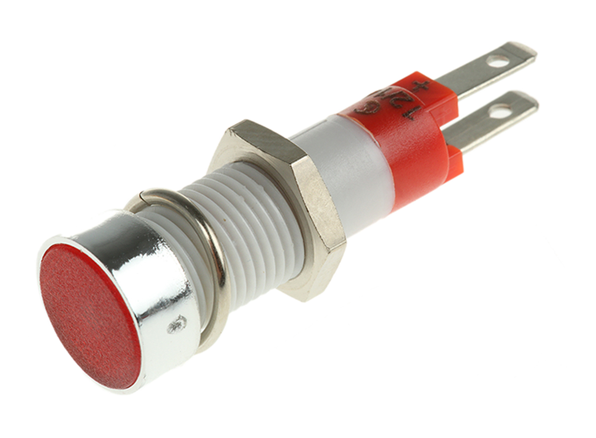 Signal Construct SKCD Series, Green Panel Mount Indicator, Tab Termination 14V, IP67, 8 mm