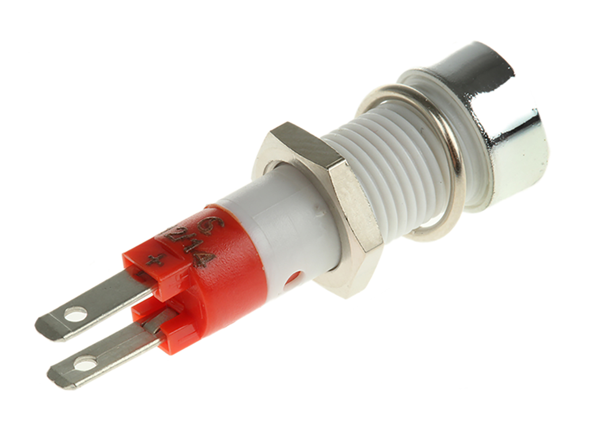 skcd08012 Signal Construct SKCD Series, Green Panel Mount Indicator, Tab Termination 14V, IP67, 8 mm