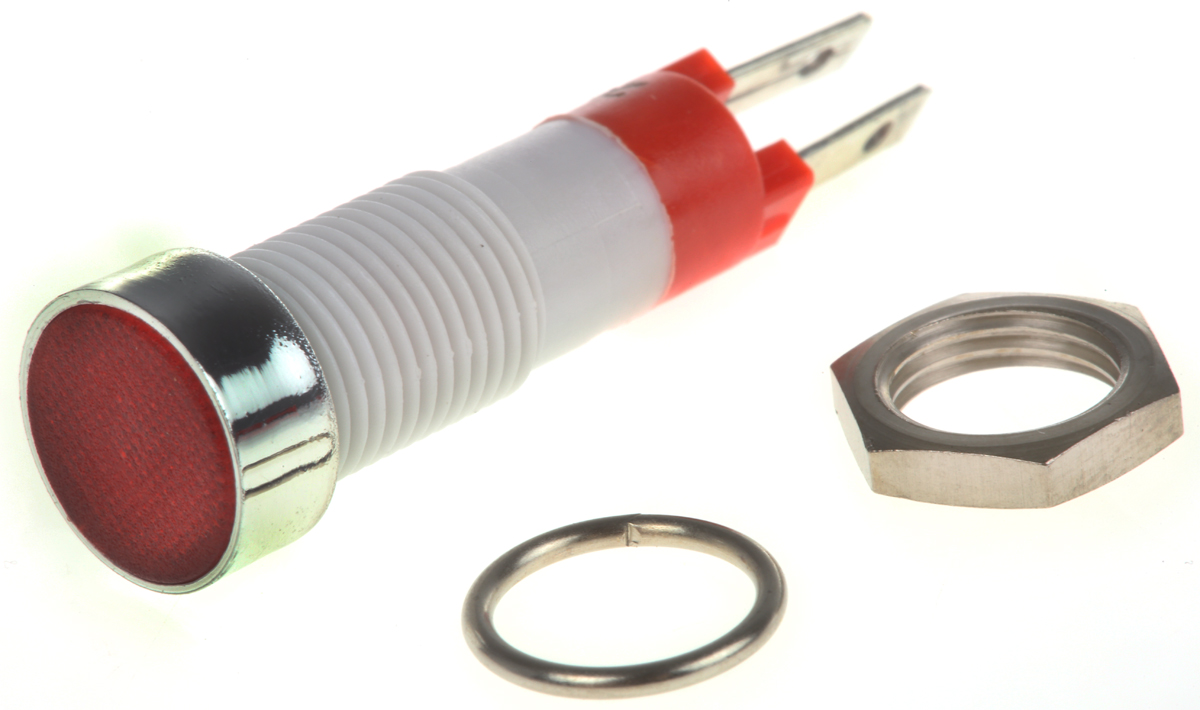 Signal Construct Red Panel Mount Indicator, 24V, 28 V