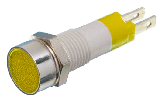 Signal Construct SKCD Series, Yellow Panel Mount Indicator, Tab Termination 28V, IP67, 8 mm