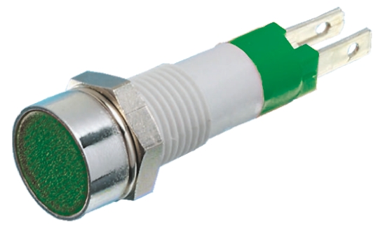 Signal Construct SKCD Series, Green Panel Mount Indicator, Tab Termination 14V, IP67, 8 mm