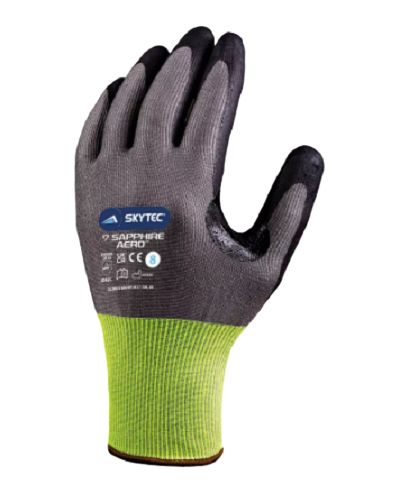 Skytec SAPPHIRE AERO Black, Grey Nitrile Cut Resistant Gloves, Size 10, Nitrile Foam Coating