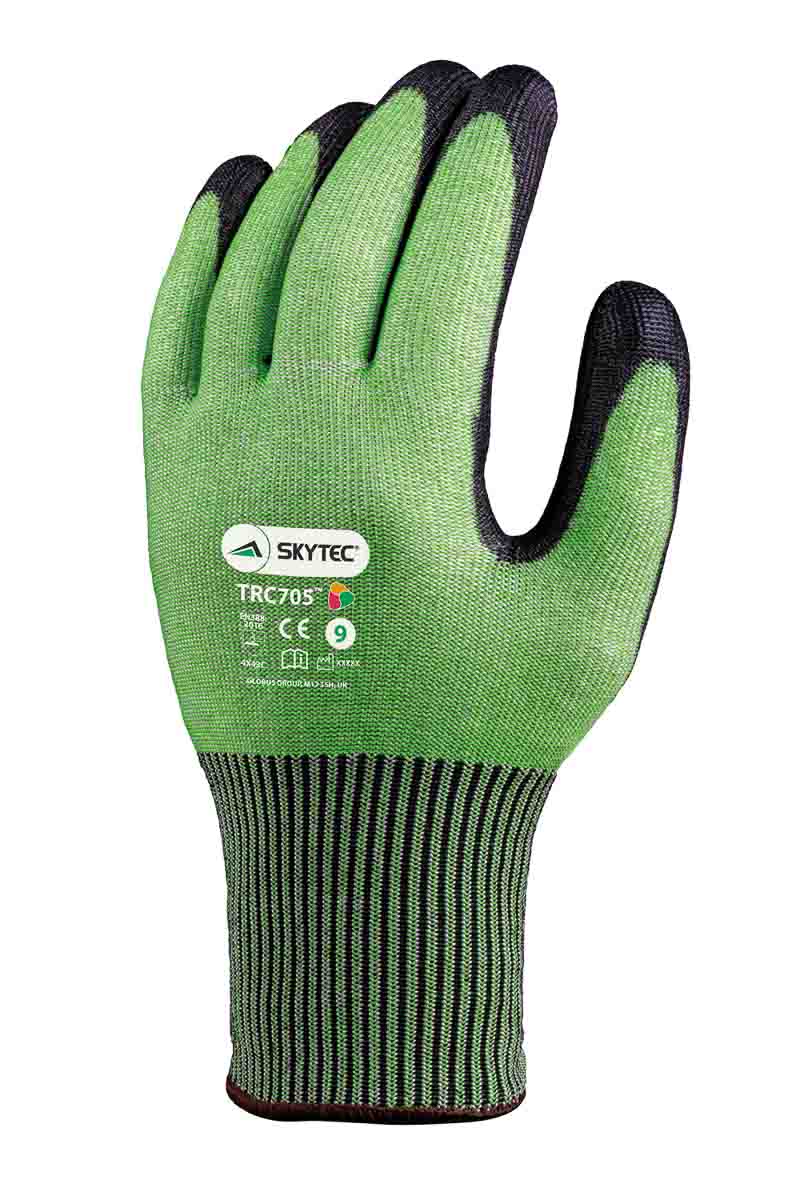 Skytec Black, Green Work Gloves, Size 9