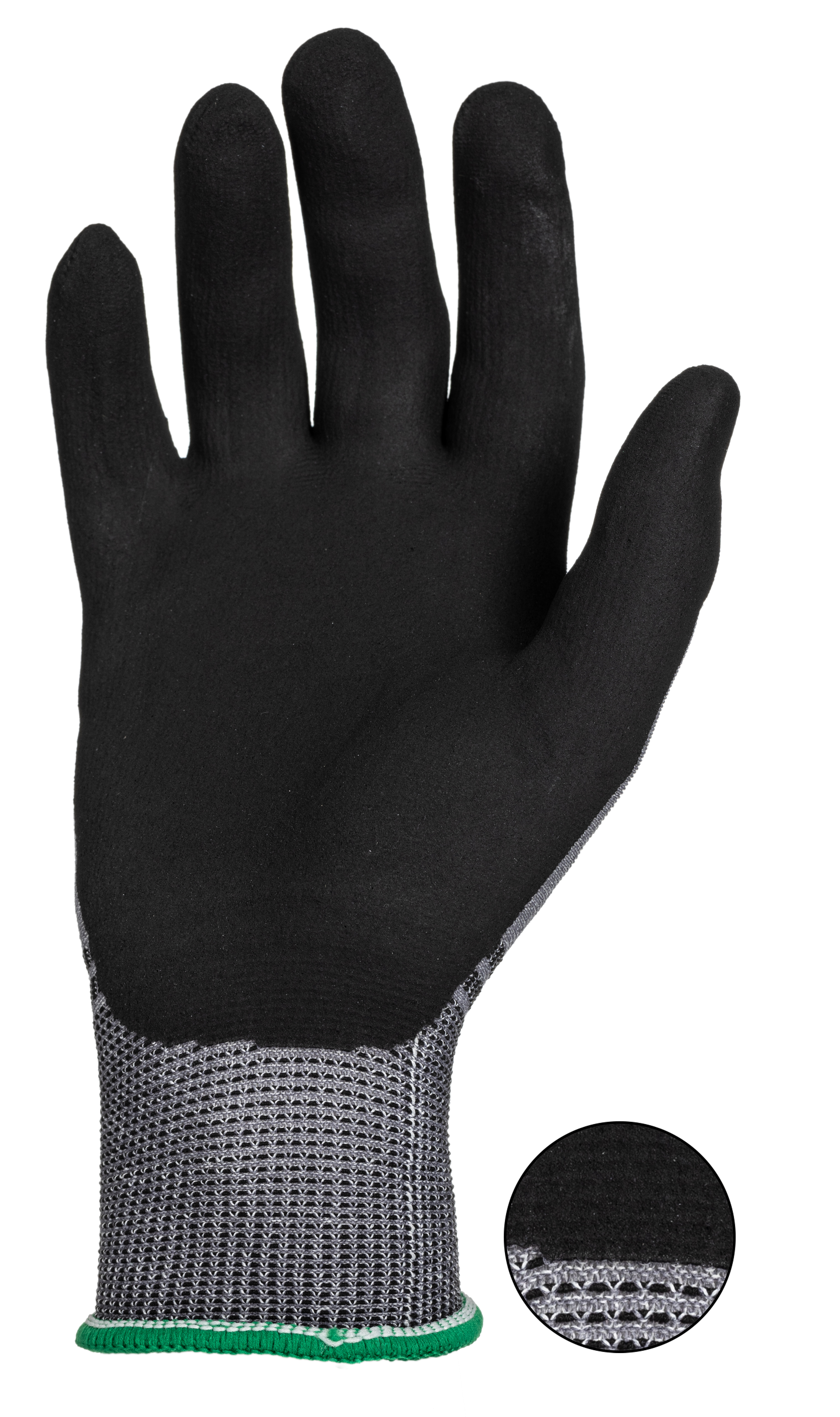 skg00022f Skytec ARIA 360 Black, Grey Foam Nitrile, Nylon Work Gloves, Size 7, Nitrile Coating