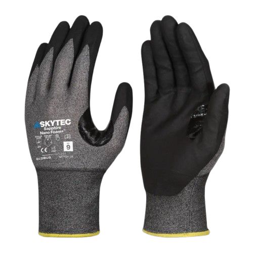 Skytec SKG00079 Black HPPE, HPPE, Nylon, Nylon, Tungsten, Tungsten Work Gloves, Size 7, S, Nitrile Foam Coating