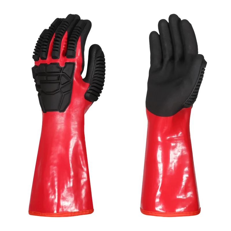 Skytec Torq Chem X Black, Red Steel Fibre Chemical Resistant Gloves, Size M, Nitrile, PVC Coating