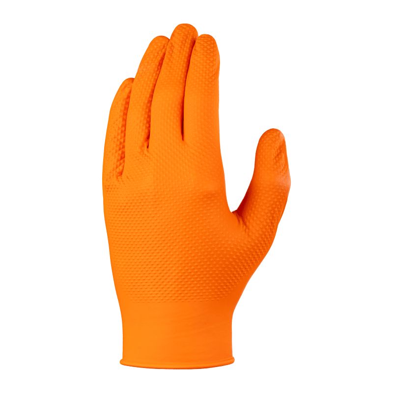 Skytec TX925 Orange Nitrile Disposable Gloves, Size M, 100 per Pack