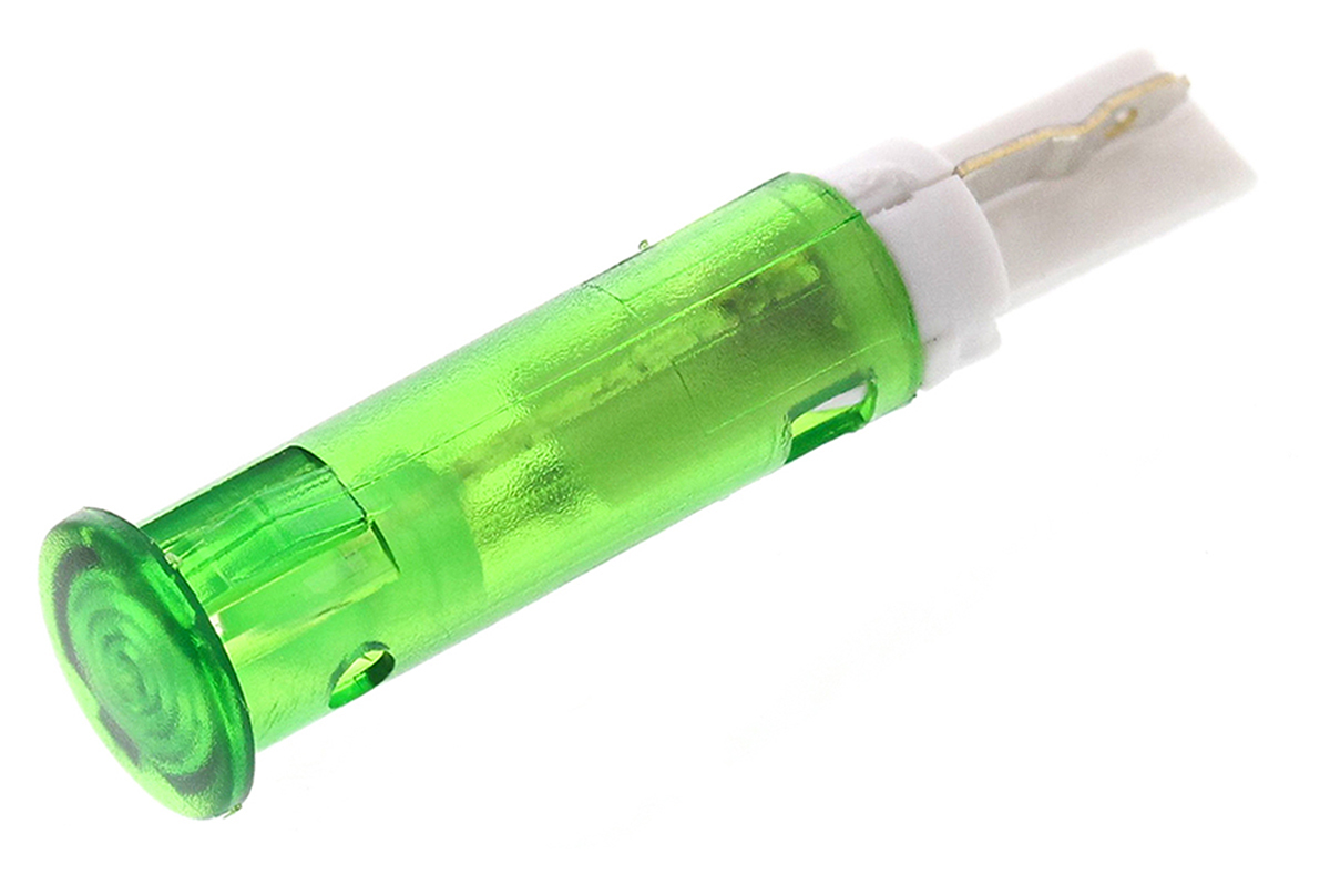 Signal Construct SKGD Series, Green Panel Mount Indicator, Solder Tab Termination 7V, IP67, 5 mm