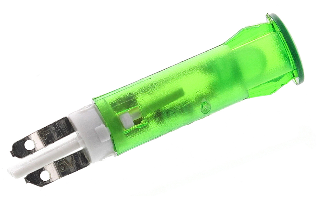 skgd05201 Signal Construct SKGD Series, Green Panel Mount Indicator, Solder Tab Termination 7V, IP67, 5 mm
