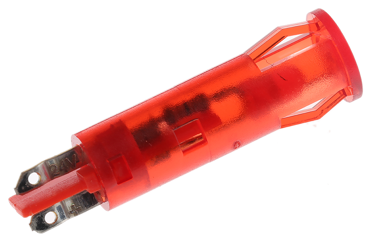 skgd06004 Signal Construct SKGD Series, Red Panel Mount Indicator, Solder Tab Termination 28V, IP67, 6 mm