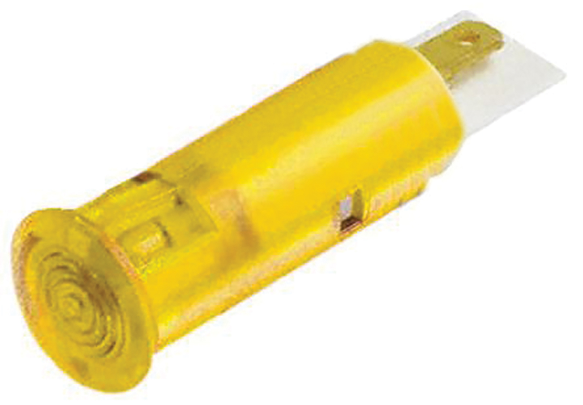 Signal Construct SKGD Series, Yellow Panel Mount Indicator, Solder Tab Termination 28V, IP67, 6 mm