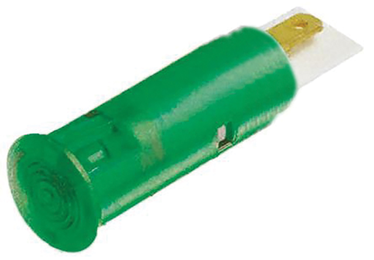 Signal Construct SKGD Series, Green Panel Mount Indicator, Solder Tab Termination 14V, IP67, 6 mm