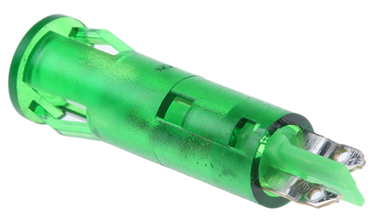 skgd06204 Signal Construct SKGD Series, Green Panel Mount Indicator, Solder Tab Termination 28V, IP67, 6 mm