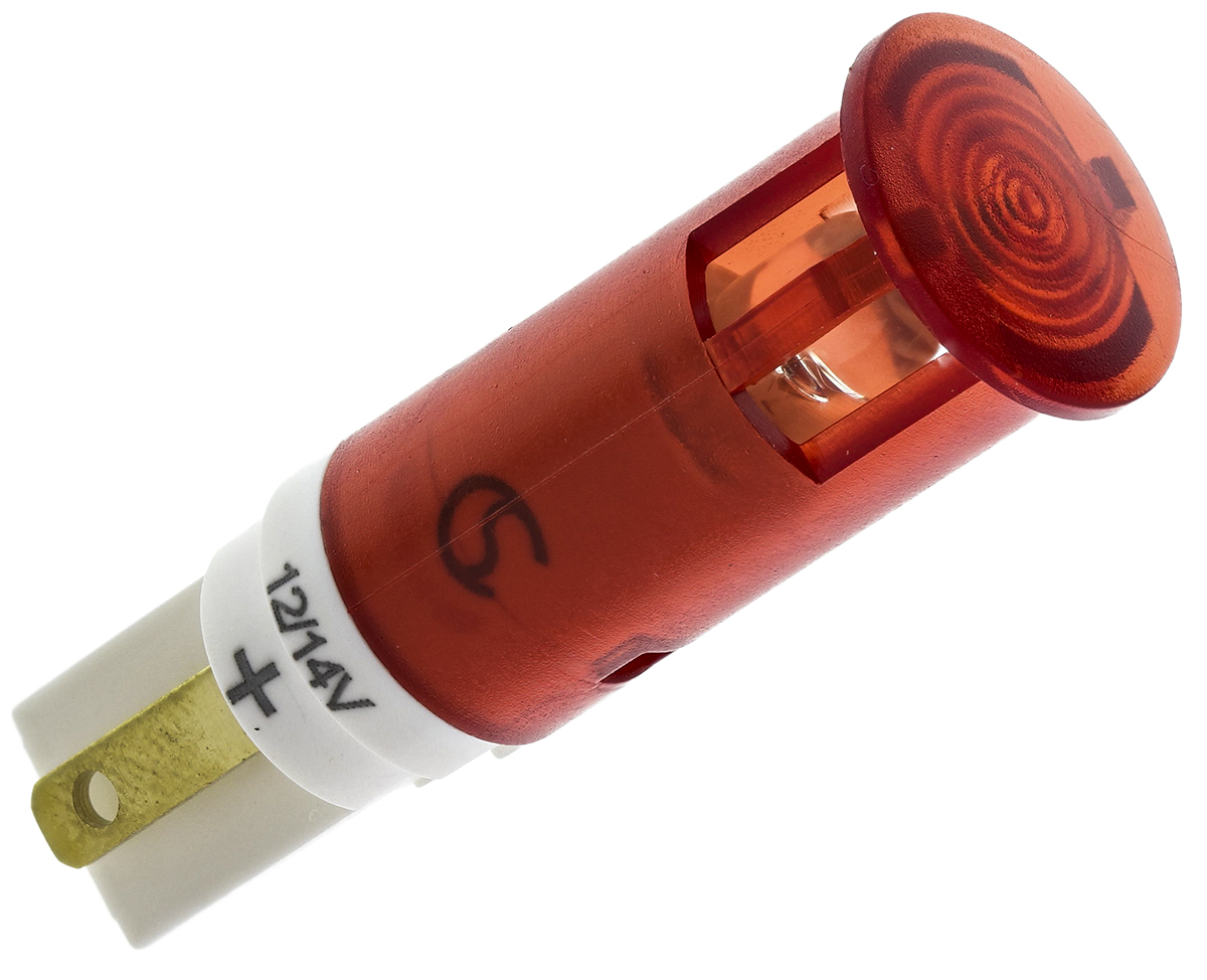 Signal Construct SKGH Series, Red Panel Mount Indicator, Tab Termination 14V, IP67, 10 mm