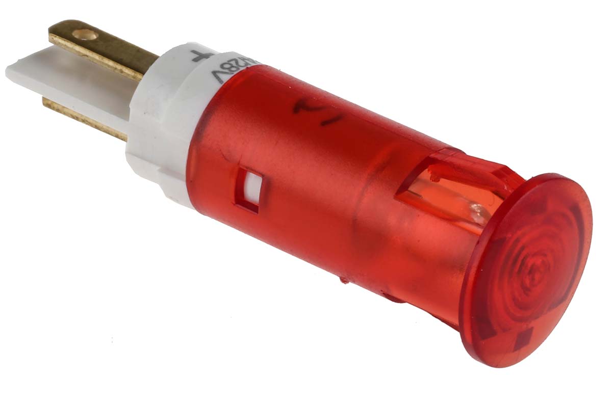 Signal Construct Red Panel Mount Indicator, 24V, 28 V Panel Mount