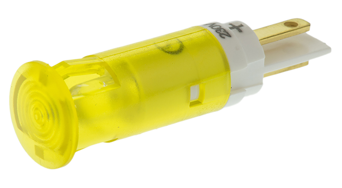 Signal Construct Yellow Panel Mount Indicator, 230V Panel Mount
