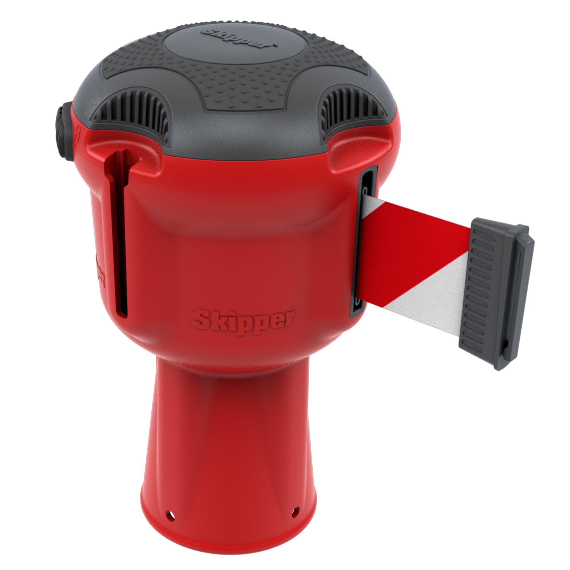 Skipper Red Safety Barrier, Red, White Tape, Retractable Barrier, 9 m
