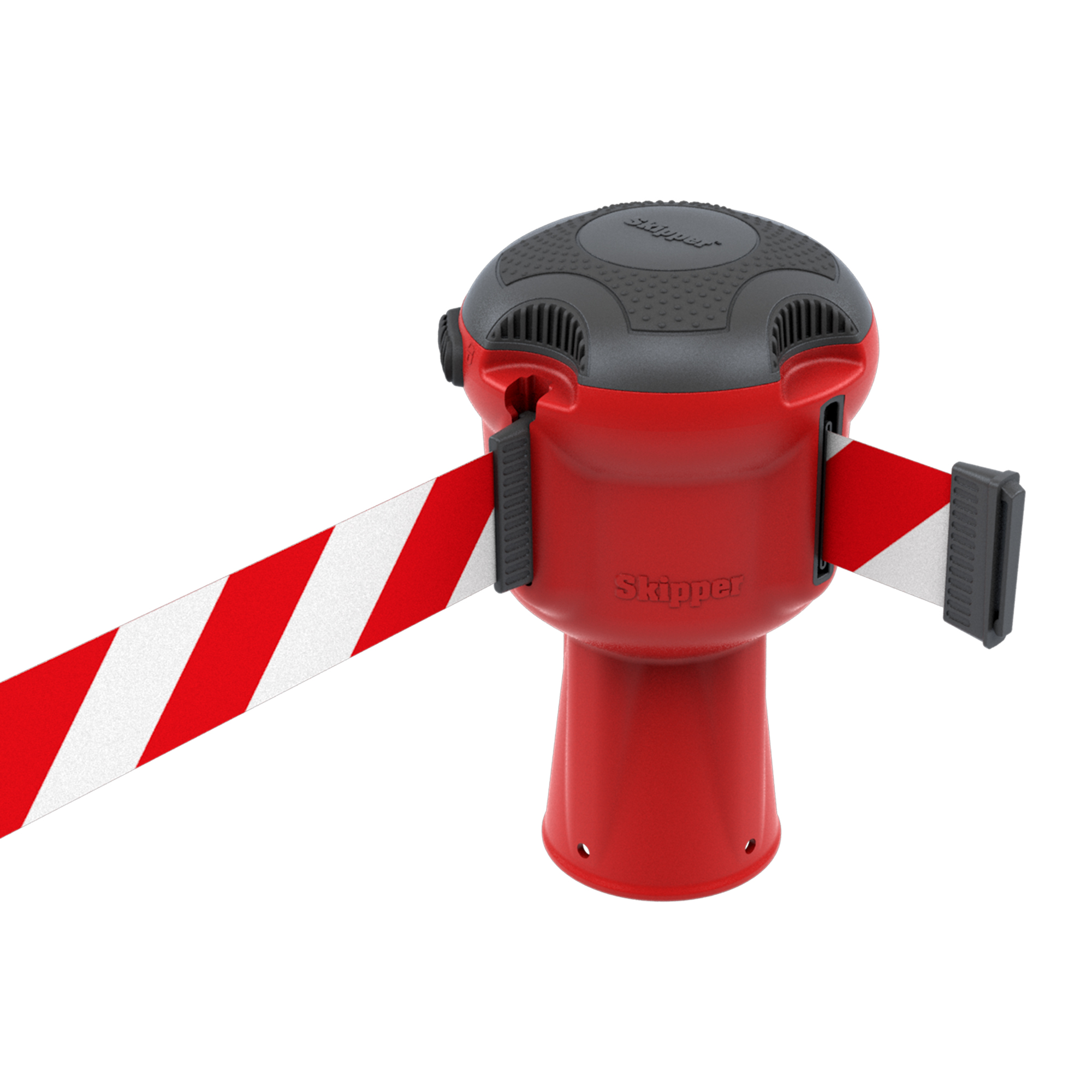 skipper01-r-rw Skipper Red Safety Barrier, Red, White Tape, Retractable Barrier, 9 m